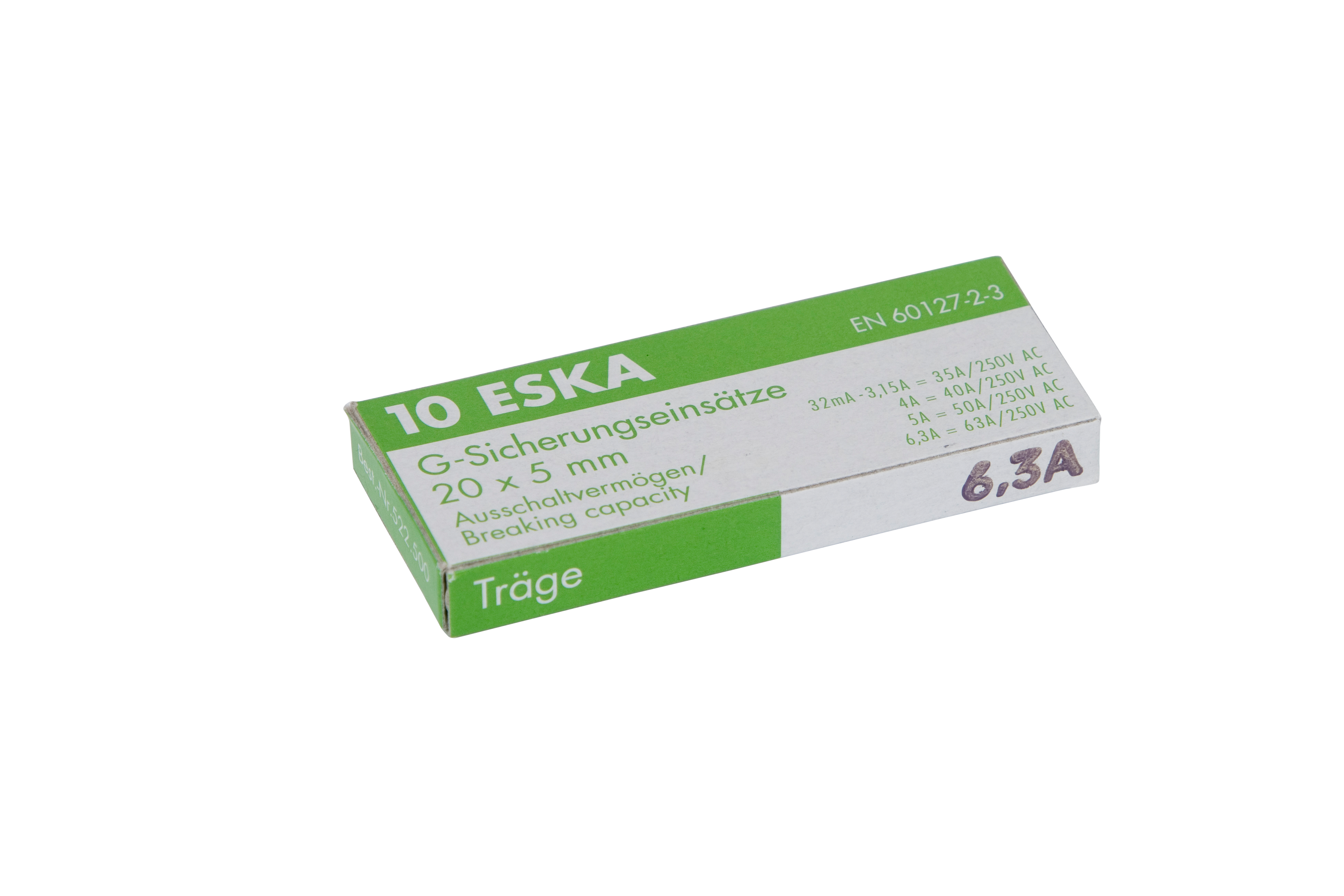 Fusible de verre de tube pack